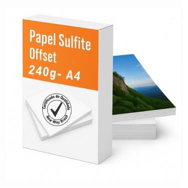 Imagem de Papel Offset 240g A4 Qualidade Premium Brancura 250 500 1000 Folhas - 