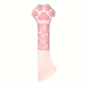 Imagem de Colher de comida para cães e gatos, colher de pata fofa para alimentos úmidos, abridor de latas de silicone, multifuncional, espátula para animais de estimação, colheres de mistura para gatos