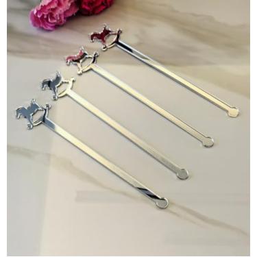 Imagem de Conjunto de 20 agitadores de bebida de cavalo de balanço espelhados prateados, agitadores de bebida de chá de bebê para coquetéis, festas de aniversário de bebê, decorações de festa (prata)