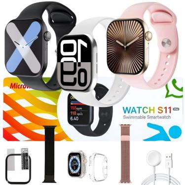 Imagem de S11 Pro Smartwatch Microwear Relógio Lançamento Masculino Feminino Tela Amoled Gps Nfc Siri Série 11-Unissex