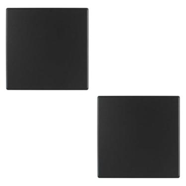 Imagem de UFURMATE Placa de parede com tampa em branco, 2 peças, 8,6 cm x 8,6 cm, placa de parede dupla em branco sem parafusos, capa elétrica para tomadas ou interruptores não utilizados (preto)