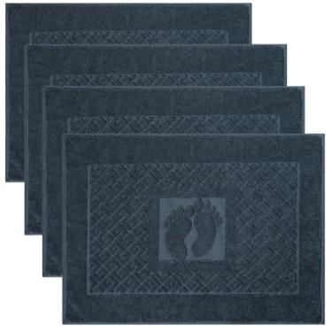 Imagem de Marmaris Co. Toalhas de banho 100% algodão turco – pacote com 4, secagem rápida, lavável na máquina, absorvente, toalhas de chão macias com design de pés – qualidade de hotel e spa, 20 x 27,5 (4