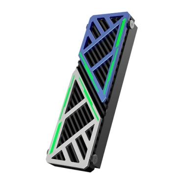 Imagem de Dissipador de Calor 880X para SSD M.2 2280 NVMe/SATA Duas Almofadas Térmicas de Silicone, Altura Ajustável 3mm, Corpo em Liga de Alumínio, Compatível com SSDs 2280