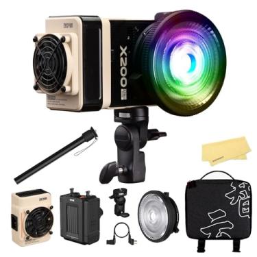 Imagem de ZHIYUN MOLUS X200 RGB Combo 200W Video Light zhiyun Light Supports V-Mount Battery, HUB Expansion, and PD Power Photography Lighting 2500K~10000K CRI≥95 TLCI≥97 with Bowens Mount Diffuser for YouTube