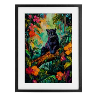 Imagem de Stupell Industries Impressão emoldurada Wild Side Black Leopard White Under Glass, design by Petal Prints Design, 23 x 17