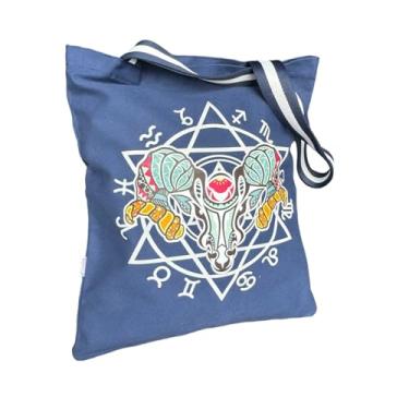 Imagem de Augbunny ZODIAC ARIES Grande Lona Reutilizável Mercearia Compras Praia Sacola Multiuso Casual Moda Tote