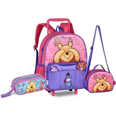 Imagem de Kit Ursinho Pooh Mochila Rodinha Lancheira Estojo Clio - Urso Pooh 202