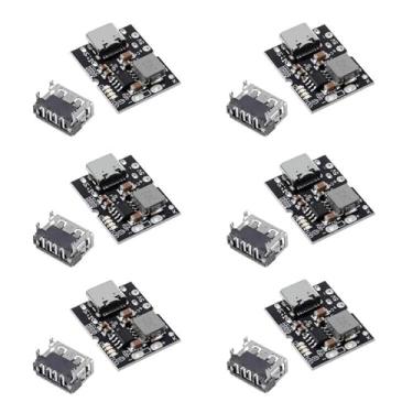 Imagem de JUZITAO 6 peças Tipo-C USB 5V 2A Conversor Boost Módulo de Alimentação Step-Up Bateria de Lítio Placa de Proteção de Carregamento LED Display USB para Carregador DIY