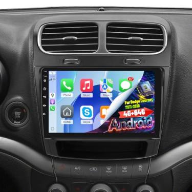 Imagem de Volxcereo [8 núcleos] Rádio automotivo 4G + 64G para Dodge Journey 2011-2019, tela sensível ao toque HD de 9 polegadas, estéreo automotivo com carplay sem fio e Android Auto, GPS, FM/RDS, DSP, SWC