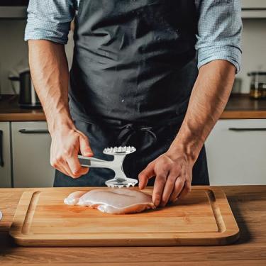 Imagem de Martelo amaciador de carne multifacetado com alça confortável, martelo de dois lados para cozinha para bater carnes, nozes, mariscos etc., orifício para pendurar para armazenamento fácil