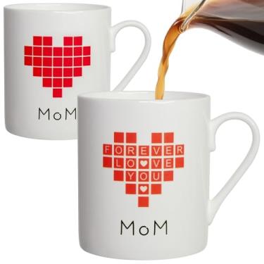 Imagem de Lovift Caneca de café presente de aniversário para mãe, novidade xícara de chá de cerâmica presentes de dia das mães para a melhor mãe de filha e filho, presentes de Natal engraçados que mudam de cor