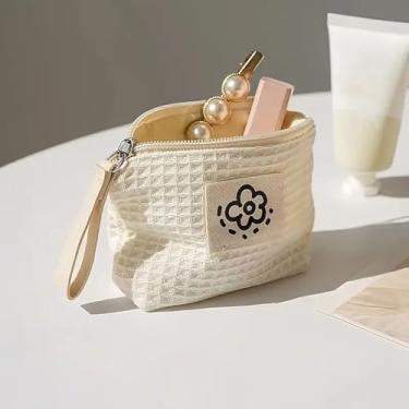 Imagem de Bolsas de cosméticos pequenas para mulheres, bolsas de maquiagem, bolsa de batom, maquiagem de beleza, acessórios de cosméticos organizadores para mulheres, Branco, 12.8*10.8cm
