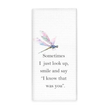 Imagem de Lengues Dragonfly Memorial Gifts Toalhas de cozinha, toalhas de mão de libélula, presentes de libélulas, toalha de chá decorativa para decoração de cozinha, presente de luto para mulheres, toalha de