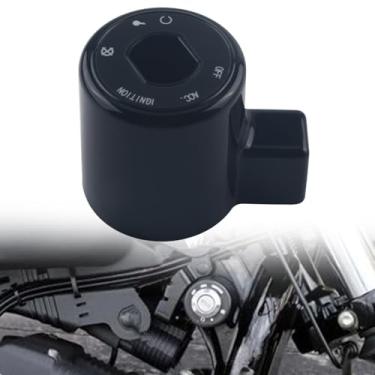 Imagem de FINMOKAL Capa de trava de interruptor de ignição de motocicleta preta compatível com Harley Sportster XL 883 1200 2004-2016
