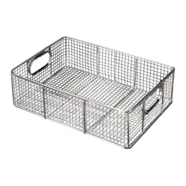 Imagem de DimyFew Organizador de Cesto de Fritura com Alça, Expositor Retangular de Metal Arame para Balcão, Restaurante, Casa, Mesa, Cozinha, 38 Cm X 25 Cm X 10