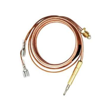 Imagem de Fio de controle do sensor temperatura termopar cozimento com tubo cobre e terminal 6,3 mm para grelha forno