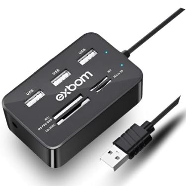 Imagem de Hub USB 7 em 1 UH-R230 – Adaptador com 3 Portas USB 2.0 e Leitor de Cartões SD, Micro SD, MS Duo e MMC – Expansor Compacto Plug & Play para Notebook, PC e MacBook