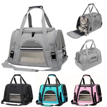 Imagem de Bolsa Pet Transporte Viagem Avião Para Cães Gatos Luxo (cinza)