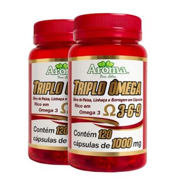 Imagem de Kit 2x Triplo Ômega 3-6-9 - Suplemento Alimentar com 240 Cápsulas - Fonte de Ácidos Graxos Essenciais