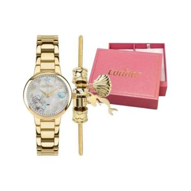 Imagem de Kit Relógio Feminino Condor Pequena Sereia Dourado 50m CO2035NOD/K4K