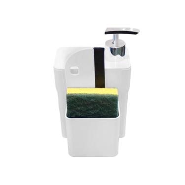 Imagem de Kit dispenser organizador de pia 3 em 1 branco - MICROMAX