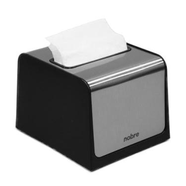 Imagem de Dispenser para Guardanapo Interfolhado com Porta-Sachê Preto Nobre – 2 em 1 para Mesas e Balcões