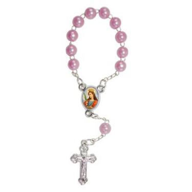 Imagem de 50 Mini Terço com Foto de Santa Catarina - SJO Artigos Religiosos, Ros