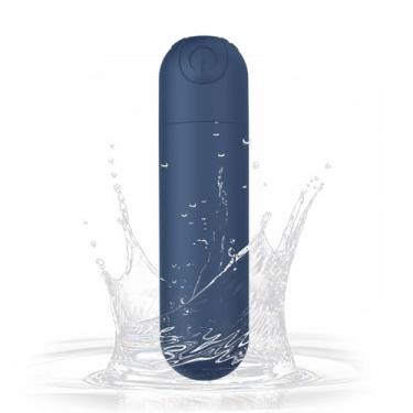 Imagem de Massageador elétrico portátil de percussão – Recarregável e impermeável, massageador de tecido profundo nas costas para pescoço (azul)