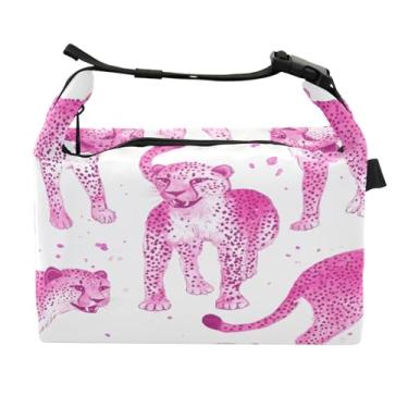 Imagem de STAYTOP Lancheira elegante de leopardo com fivela de alça, lancheira isolada para meninos e meninas, lancheira térmica para trabalho escolar