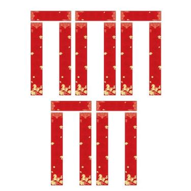 Imagem de KiBcsLic Conjunto de 5 pares de papel em branco para caligrafia DIY, Chun Lian 2026, Ano Chinês, Suprimentos para Caligrafia Xuan Vermelha para Celebração, Style C