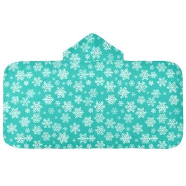 Imagem de Burbuja Toalha de banho com capuz de laço rosa para crianças, toalha de praia de pelúcia macia absorvente para chá de meninas e meninos 3-10 anos, 61 x 127 cm