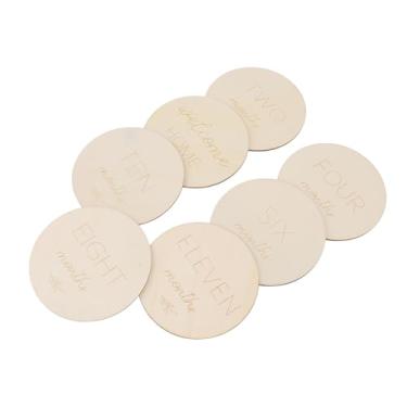 Imagem de KUIDAMOS Discos de Marcos Mensais para Bebês, Adereços de Fotos de Madeira Duráveis ​​para Capturar Marcos, Conjunto de 7 para Novos Pais e Livro de Memória do bebê