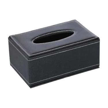 Imagem de AFXGUSD Capa para caixa de lenços de papel, dispensador de lenços minimalista em couro PU para, sala de estar e carro, 20cm X 12cm X 8.5cm