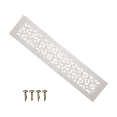 Imagem de PATIKIL Capa de ventilação de porta de 40,6 x 7,6 cm, capa de ventilação de grade de alumínio resistente com parafusos de montagem para porta de guarda-roupa de armário, cinza caxemira