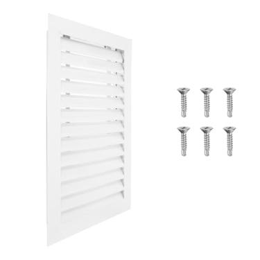 Imagem de PATIKIL Ventilação de frontão de 55 x 35 cm, 1 peça de ventilação de galpão de parede de liga de alumínio grade de ar quadrada com filtro inoxidável para teto de garagem no sótão da casa, tamanho da