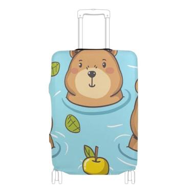 Imagem de Joisal Protetor de bagagem, capas de mala personalizadas, acessórios de viagem legais para mulheres, azul capivara, P, serve para capa de 45 a 50 cm, linda capivara azul, S 18-20 in, Capa de mala