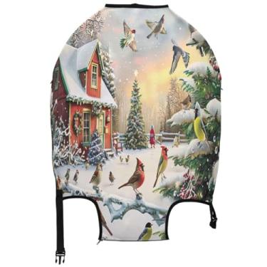 Imagem de Joisal Capa de mala de Natal para cabine fofa protetora de bagagem, acessórios engraçados para viagem, Cabana de Natal, L, Fits 26-28 Inch Case, Capa de mala