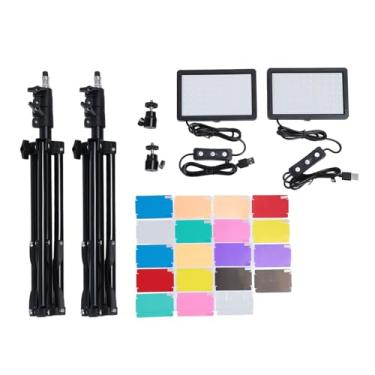 Imagem de Luz de vídeo LED Vomeko 10W com suporte para tripé, kit de iluminação fotográfica de 70 LED, 9 modos de cor 5600K True Color para transmissão ao vivo, YouTube, gravação TikTok