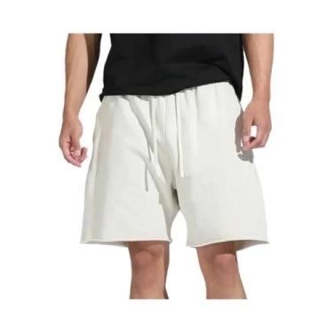 Imagem de Bermuda De Algodão Masculina Para Verão Com Bolso Com Zíper, Solta, Pa