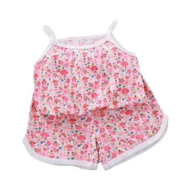 Imagem de Conjunto De Roupas De Verão Para Meninas, Tops Sem Mangas E Shorts, 2 