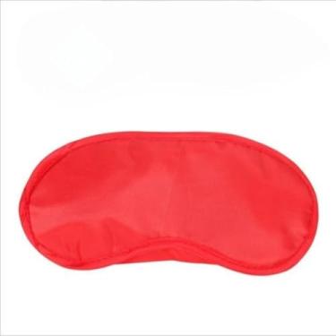 Imagem de 2 peças de máscara de dormir respirável com bloqueio de luz suave e confortável para descanso, relaxamento e uso em viagens em vermelho