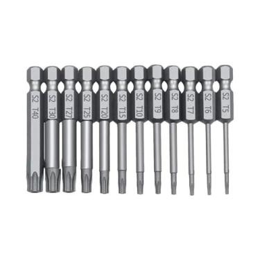 Imagem de Conjunto De 11 Peças De Bits Magnéticos Torx Em Aço S2 T6-T40 Para Cha