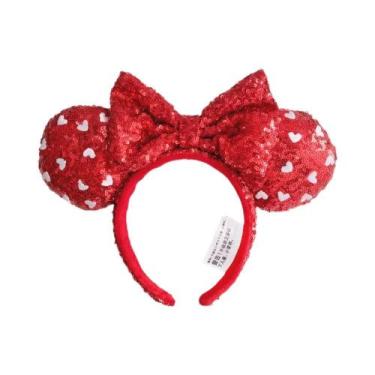 Imagem de Tiara De Orelhas Da Minnie Mouse Com Lantejoulas Rosa Disney Space Mou