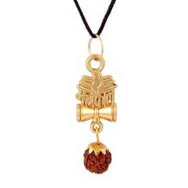 Imagem de Rudra Empire Colar com pingente espiritual Rudraksha Trishul Mahakal para homens e mulheres | Joias religiosas hindus com fio preto | Amuleto feito à mão para meditação, ioga e proteção