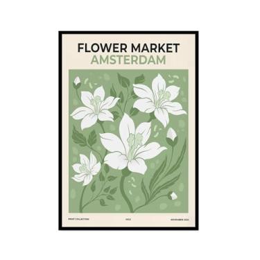 Imagem de Arte de parede verde sálvia Matisse William Morris Bauhaus Impressão floral abstrata Mercado de Flores Cartaz Picasso Estética Decoração de Parede para Sala de Estar (SKU4,12 x 45,7 cm = (30 x 45 cm