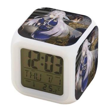 Imagem de Despertador digital LED 8x8x8cm quadrado inexistente - yiweisai