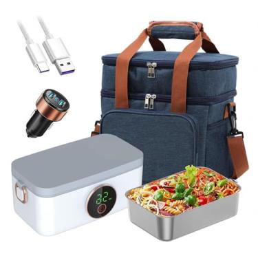 Imagem de Lancheira aquecida recarregável e sem fio, lancheira aquecida, portátil e alimentada a bateria 16000 mAh lancheira adulto