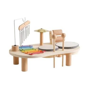 Imagem de Sinos Aeólicos De Madeira Montessori Brinquedo Musical Educacional Par