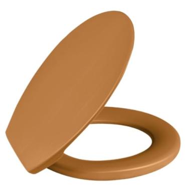 Imagem de Assento Sanitário Econômico Oval Universal | Tampa de Vaso Básica Injetada | Assento Sanitário Convencional(CARAMELO (SOPRADO))