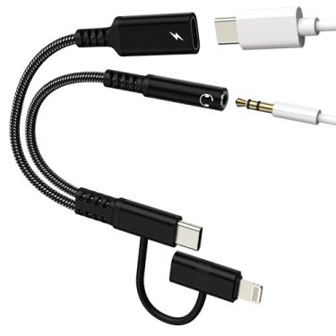 Imagem de Adaptador Lightning USB C para auxiliar (12,9 cm²) para fones de ouvido iPhone 17, 16, 15, 14 Pro, cabo conector de áudio DAC de 3,5 mm para Apple Splitter, Dongle, carregador tipo C, cabo de